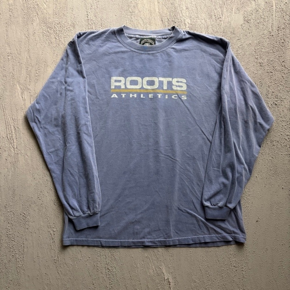 Vintage Roots Athletics Long Sleeve Shirt XL Blue 1990s